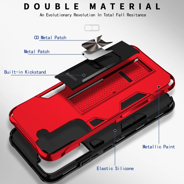 For Samsung Galaxy S22 5G Soldier Armor TPU + PC Magnetic Phone Case