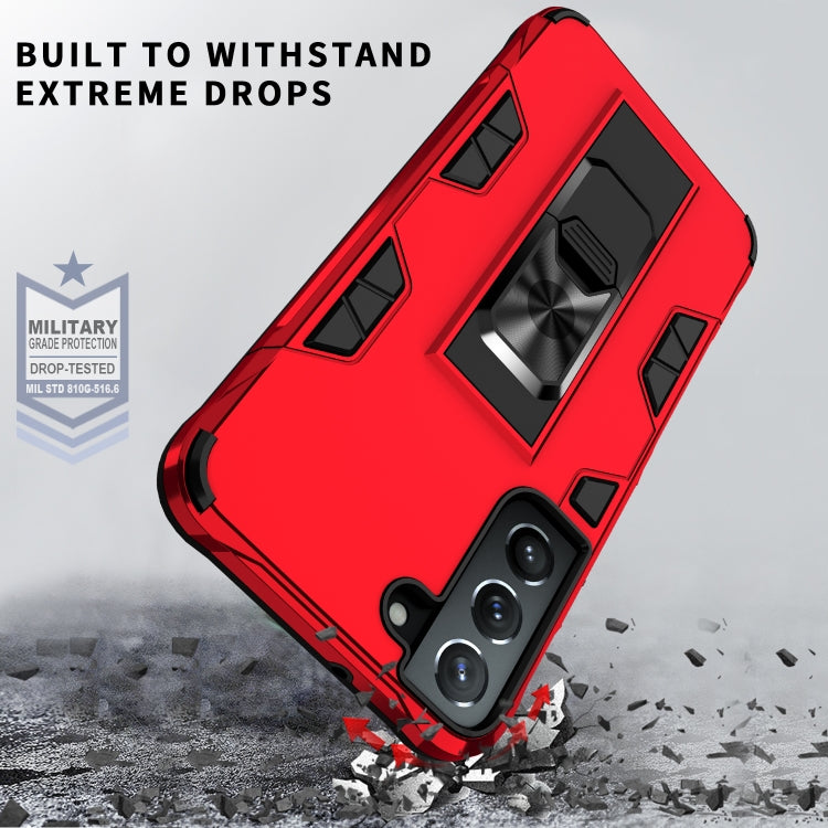 For Samsung Galaxy S22 5G Soldier Armor TPU + PC Magnetic Phone Case