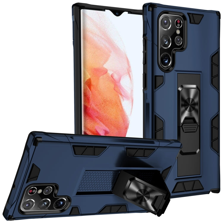 For Samsung Galaxy S22 Ultra 5G Soldier Armor TPU + PC Magnetic Phone Case