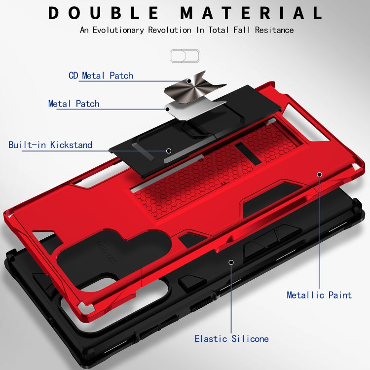 For Samsung Galaxy S22 Ultra 5G Soldier Armor TPU + PC Magnetic Phone Case