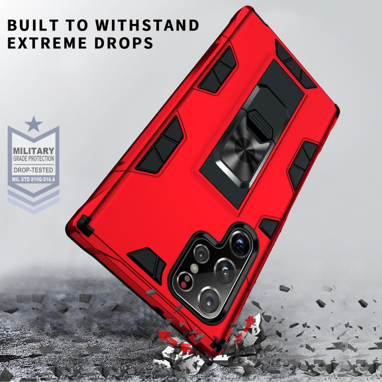 For Samsung Galaxy S22 Ultra 5G Soldier Armor TPU + PC Magnetic Phone Case