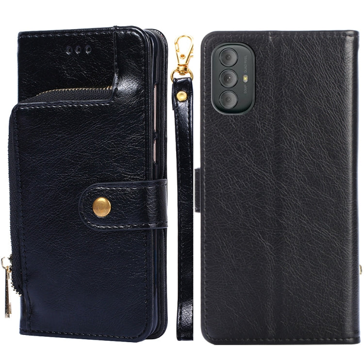 For Motorola Moto G Power 2022 Zipper Bag Leather Phone Case