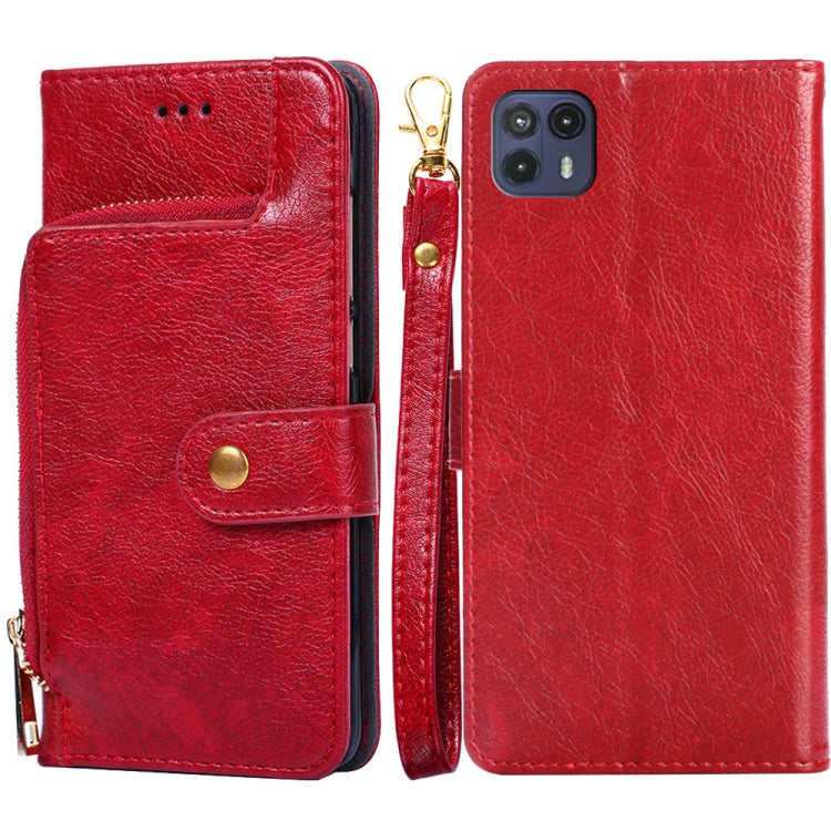 For Motorola Moto G50 5G Zipper Bag Leather Phone Case