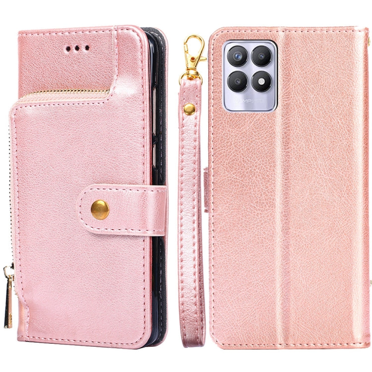 For OPPO Realme 8i Zipper Bag Leather Phone Case