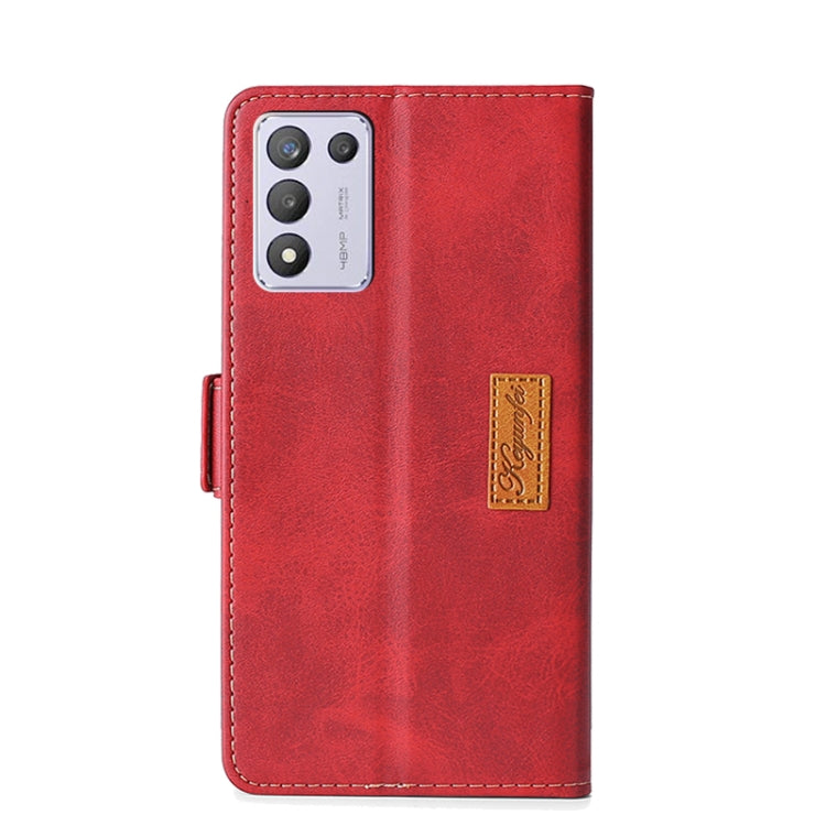 For OPPO K9s / Realme Q3s Contrast Color Side Buckle Leather Phone Case