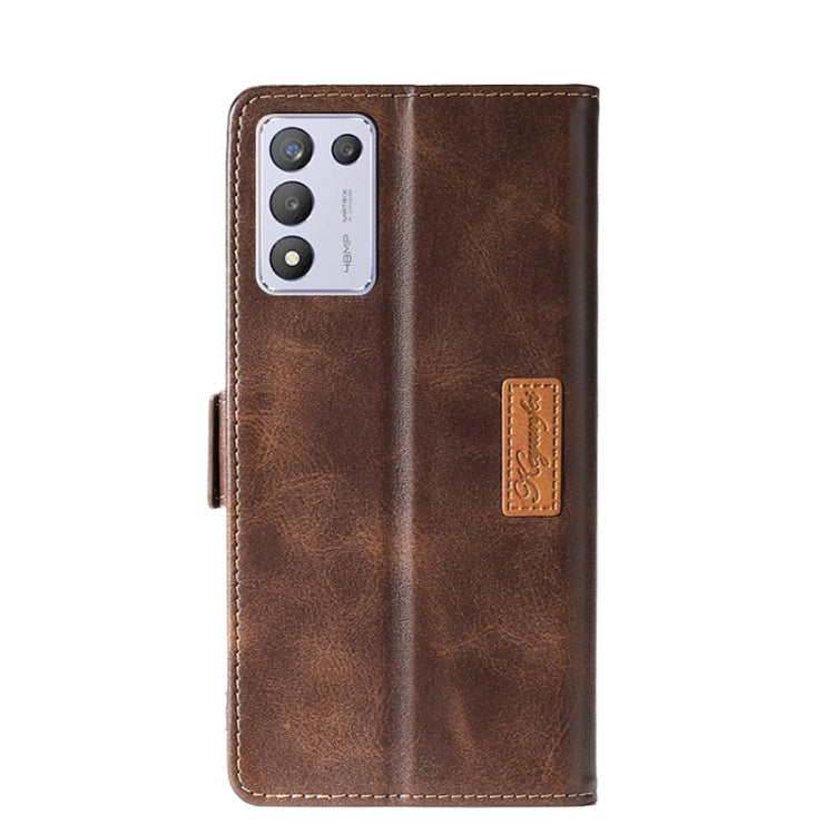 For OPPO K9s / Realme Q3s Contrast Color Side Buckle Leather Phone Case