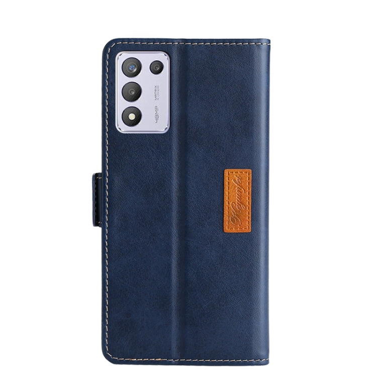 For OPPO K9s / Realme Q3s Contrast Color Side Buckle Leather Phone Case