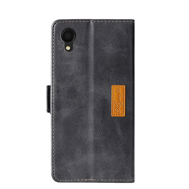 For Samsung Galaxy A22 5G JP Version Contrast Color Side Buckle Leather Phone Case
