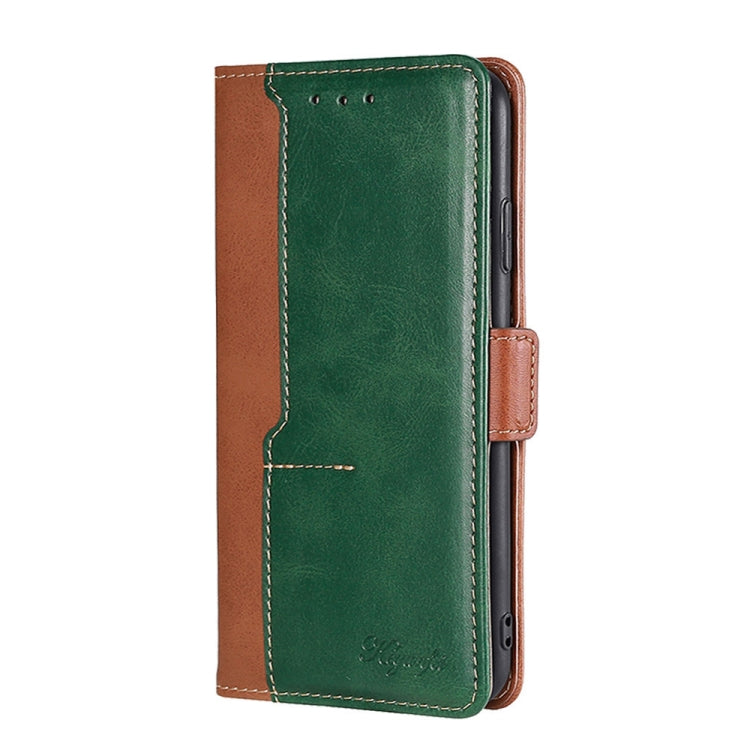 For Samsung Galaxy A22 5G JP Version Contrast Color Side Buckle Leather Phone Case