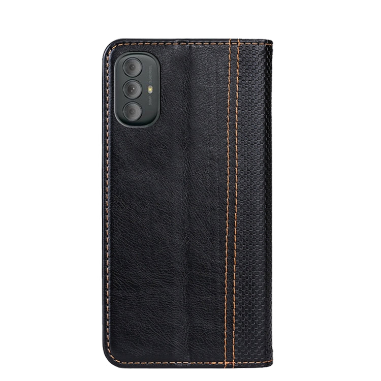 For Motorola G Power 2020 Grid Texture Magnetic PU + TPU Leather Phone Case