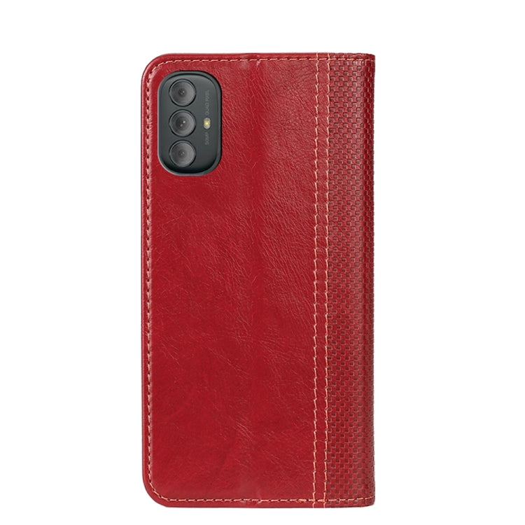 For Motorola G Power 2020 Grid Texture Magnetic PU + TPU Leather Phone Case