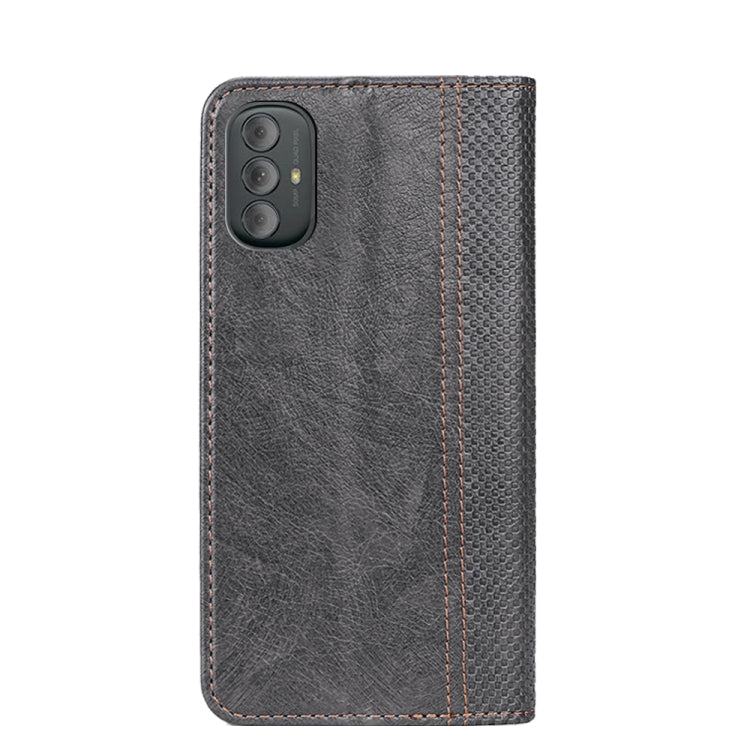 For Motorola G Power 2020 Grid Texture Magnetic PU + TPU Leather Phone Case