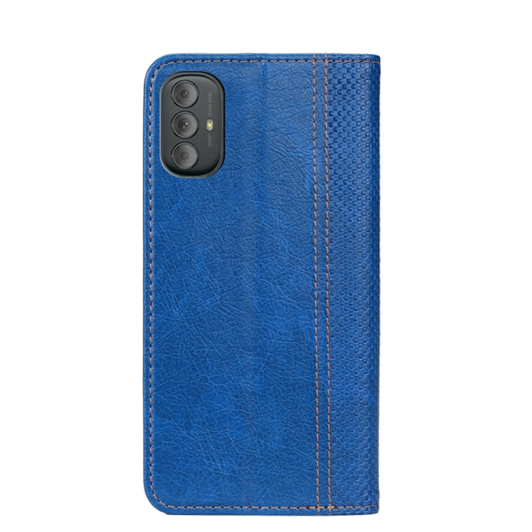 For Motorola G Power 2020 Grid Texture Magnetic PU + TPU Leather Phone Case