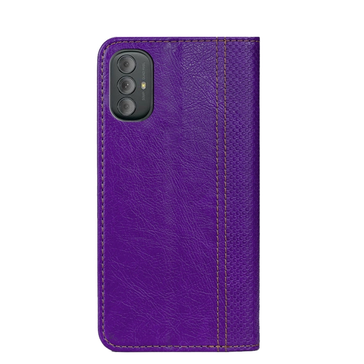 For Motorola G Power 2020 Grid Texture Magnetic PU + TPU Leather Phone Case