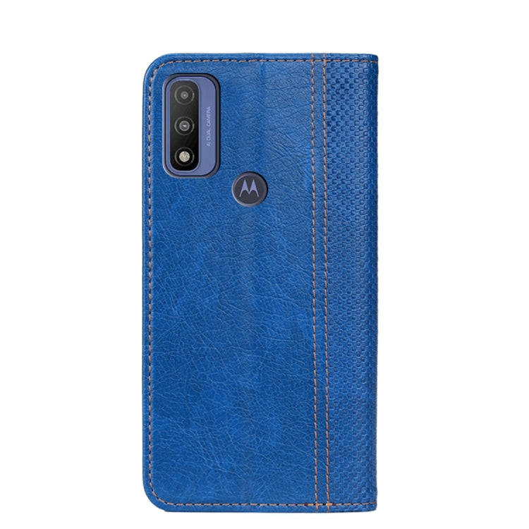 For Motorola G Pure Grid Texture Magnetic PU + TPU Leather Phone Case