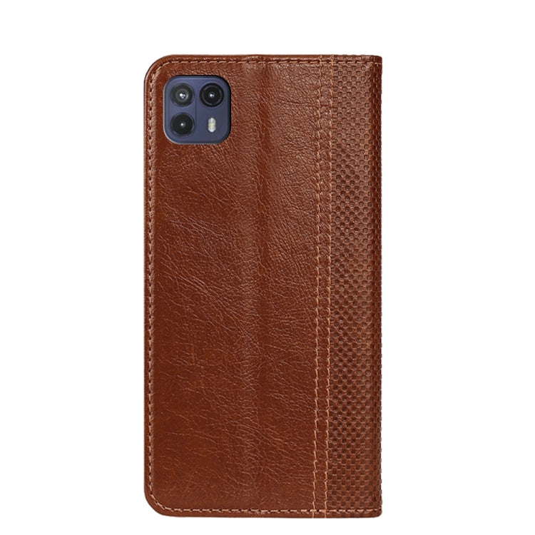 For Motorola Moto G50 5G Grid Texture Magnetic PU + TPU Leather Phone Case