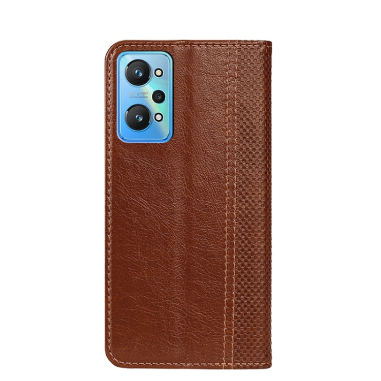 For OPPO Realme GT Neo2 5G Grid Texture Magnetic PU + TPU Leather Phone Case