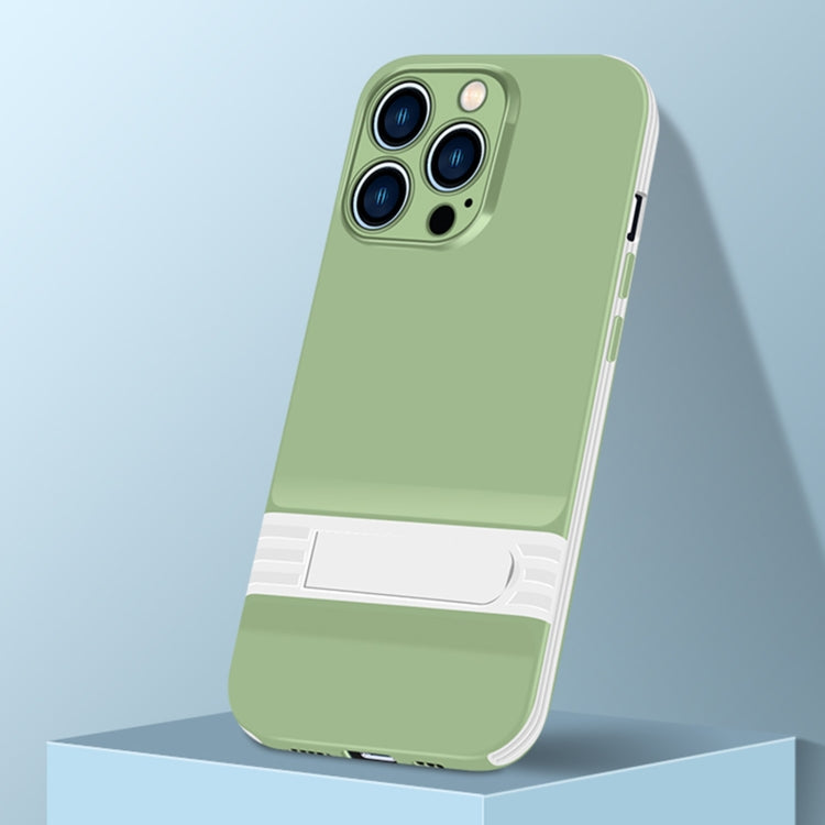 For iPhone 13 Pro Max Shockproof TPU + PC Holder Phone Case