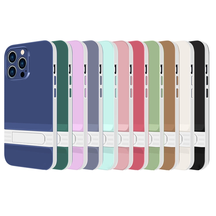 For iPhone 13 Pro Max Shockproof TPU + PC Holder Phone Case