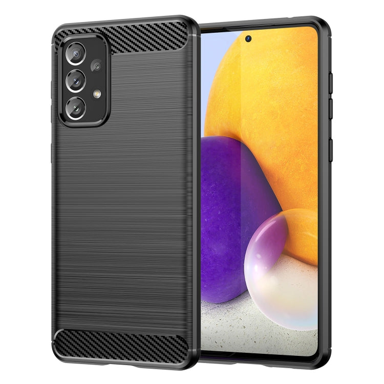 For Samsung Galaxy A73 5G Brushed Texture Carbon Fiber TPU Phone Case