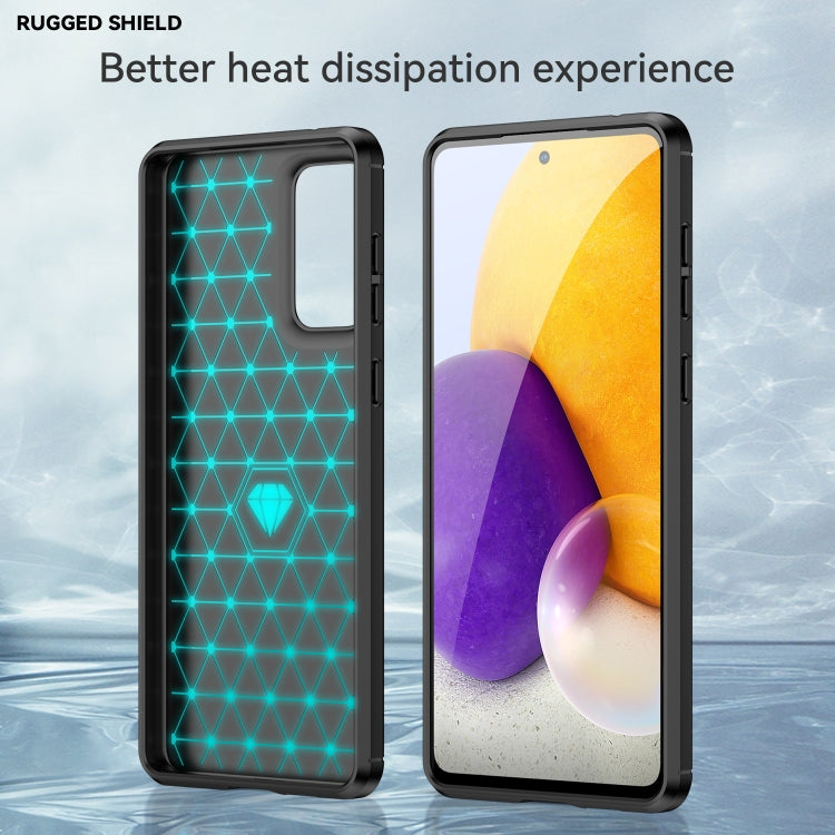 For Samsung Galaxy A73 5G Brushed Texture Carbon Fiber TPU Phone Case