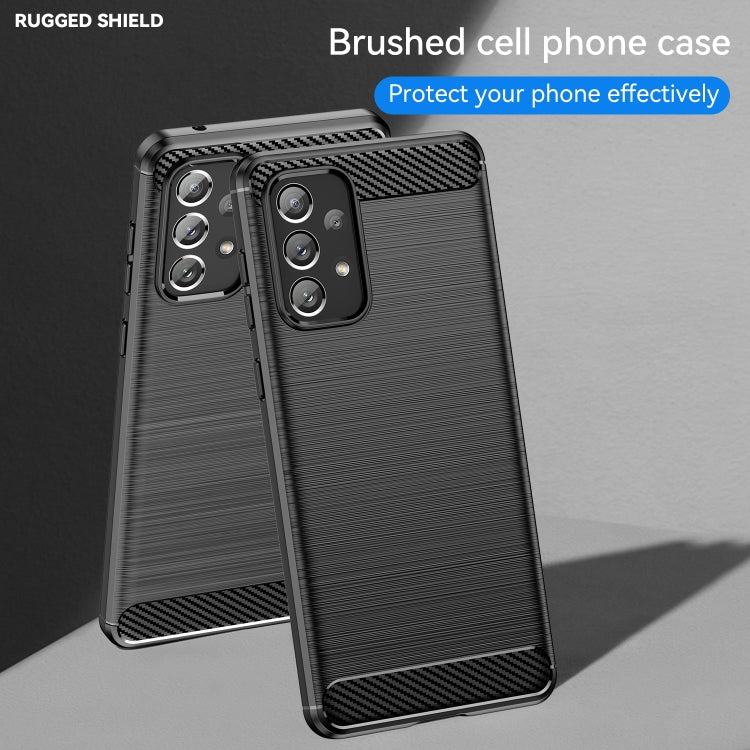 For Samsung Galaxy A73 5G Brushed Texture Carbon Fiber TPU Phone Case