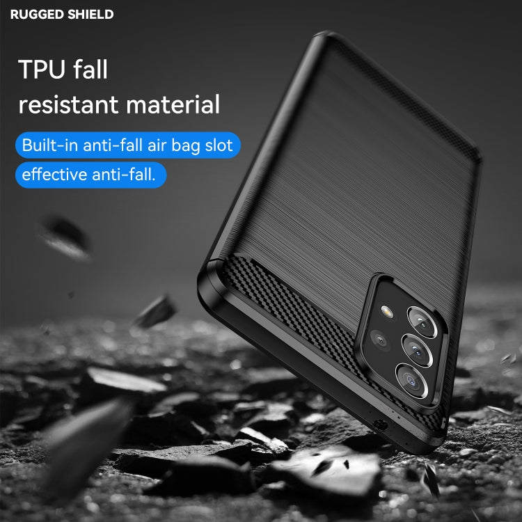 For Samsung Galaxy A73 5G Brushed Texture Carbon Fiber TPU Phone Case