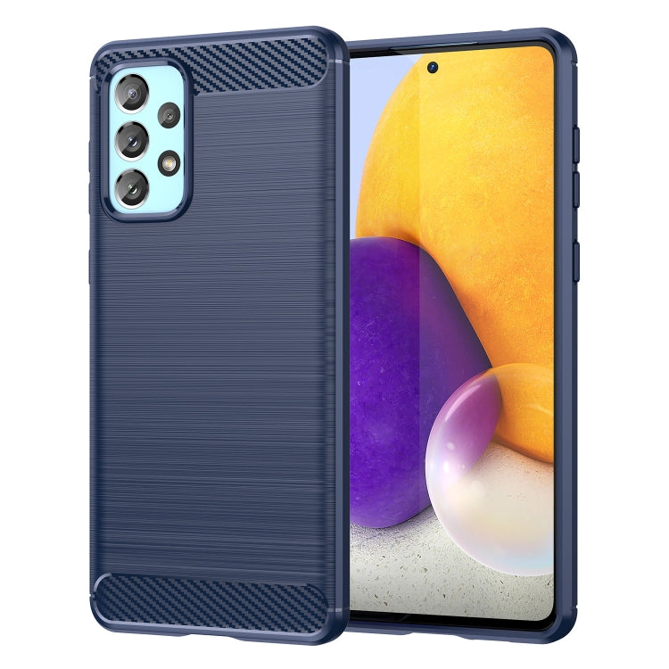 For Samsung Galaxy A73 5G Brushed Texture Carbon Fiber TPU Phone Case