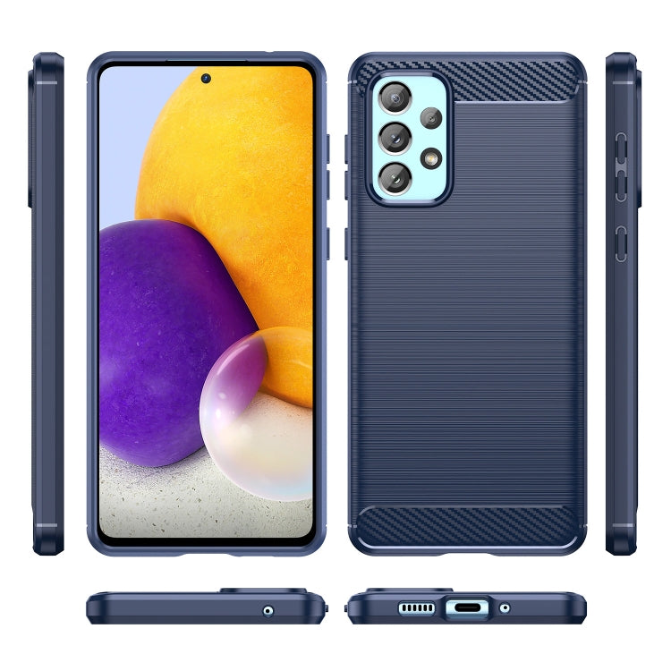 For Samsung Galaxy A73 5G Brushed Texture Carbon Fiber TPU Phone Case