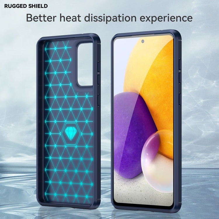 For Samsung Galaxy A73 5G Brushed Texture Carbon Fiber TPU Phone Case