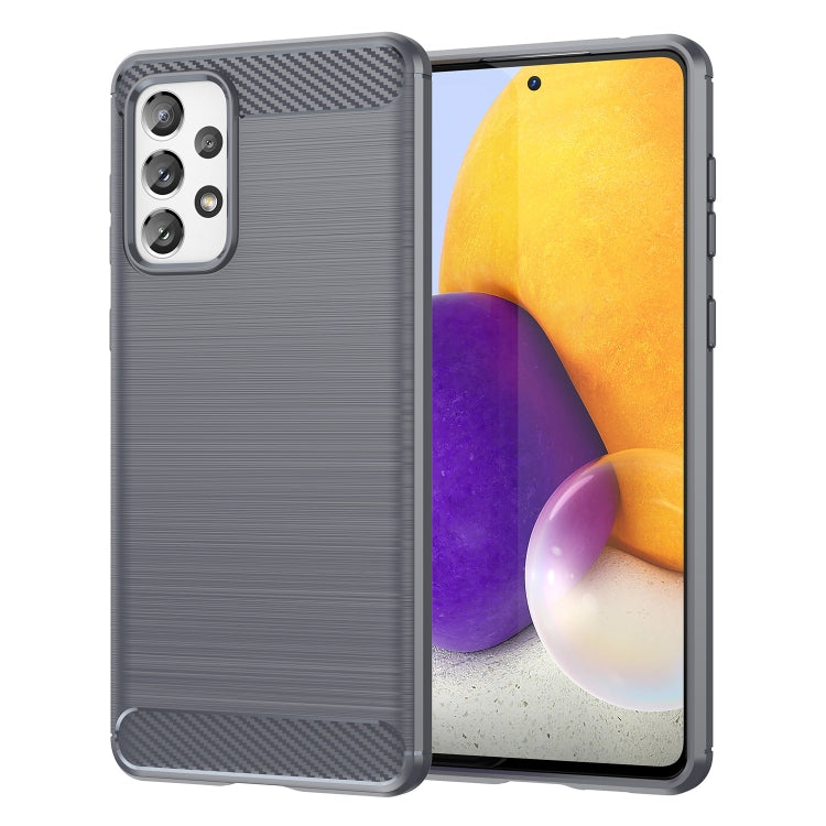 For Samsung Galaxy A73 5G Brushed Texture Carbon Fiber TPU Phone Case
