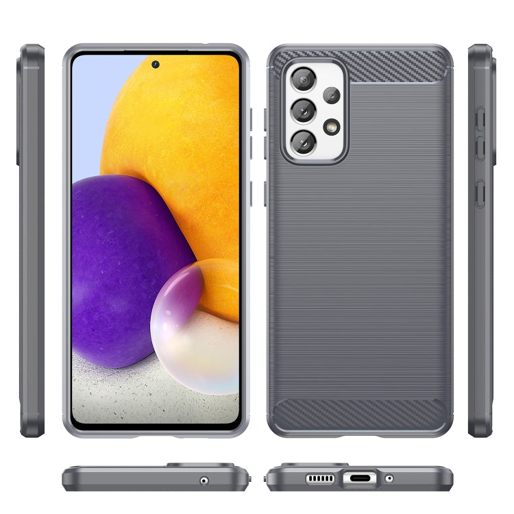 For Samsung Galaxy A73 5G Brushed Texture Carbon Fiber TPU Phone Case