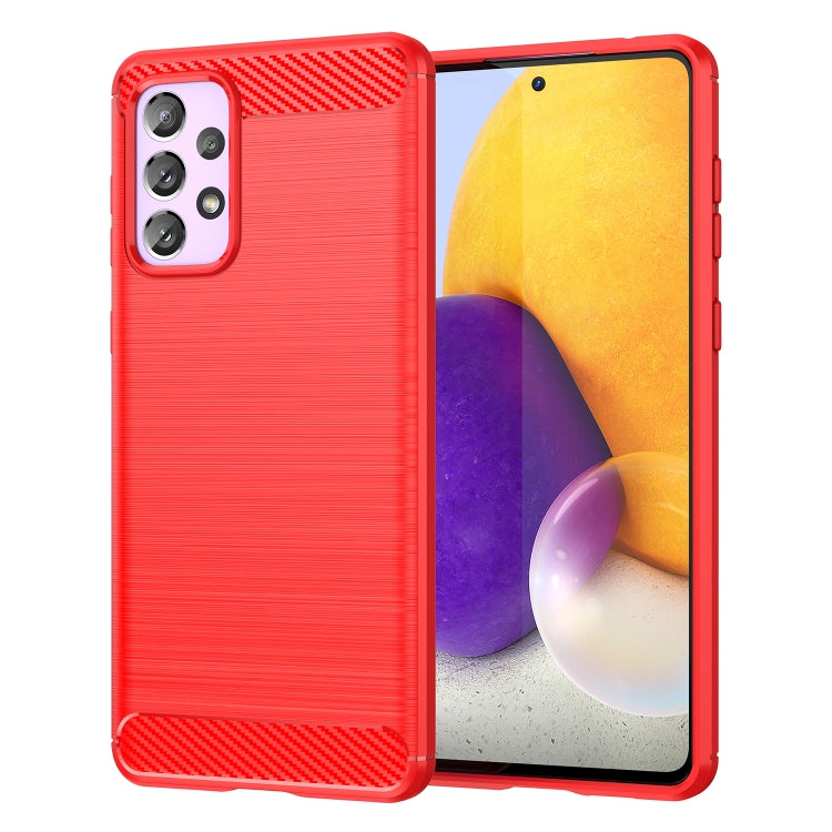For Samsung Galaxy A73 5G Brushed Texture Carbon Fiber TPU Phone Case