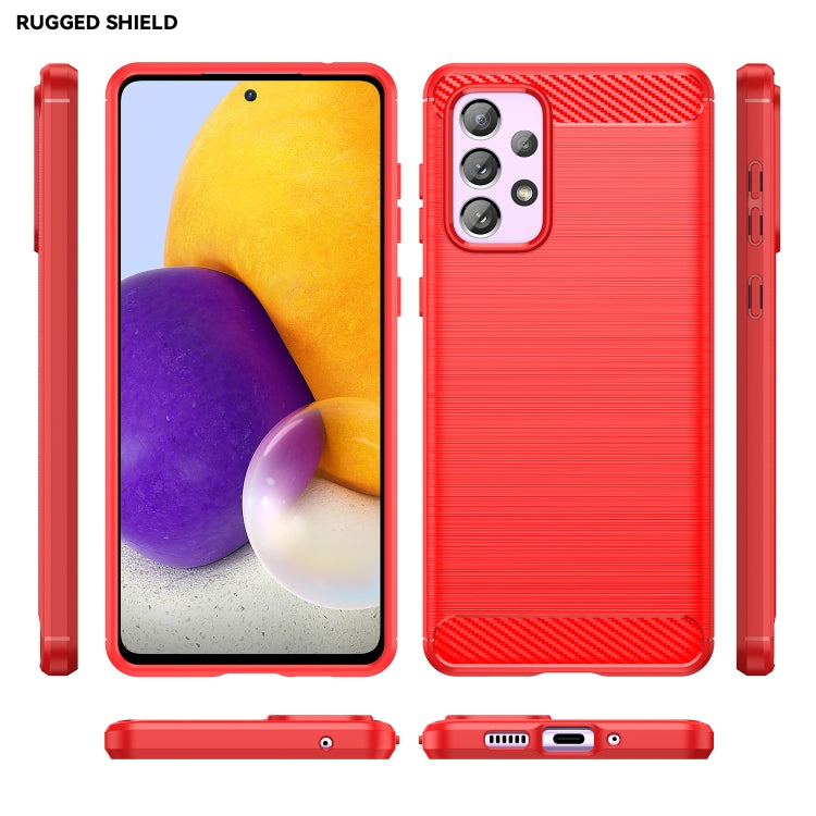 For Samsung Galaxy A73 5G Brushed Texture Carbon Fiber TPU Phone Case