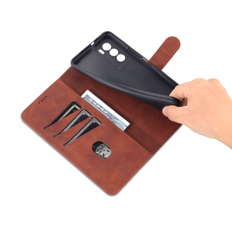 For vivo T1 5G AZNS Skin Feel Calf Texture Horizontal Flip Leather Phone Case