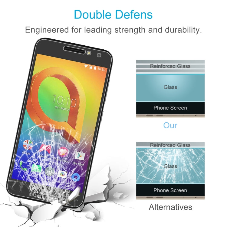 50 PCS 0.26mm 9H 2.5D Tempered Glass Film For Alcatel A3