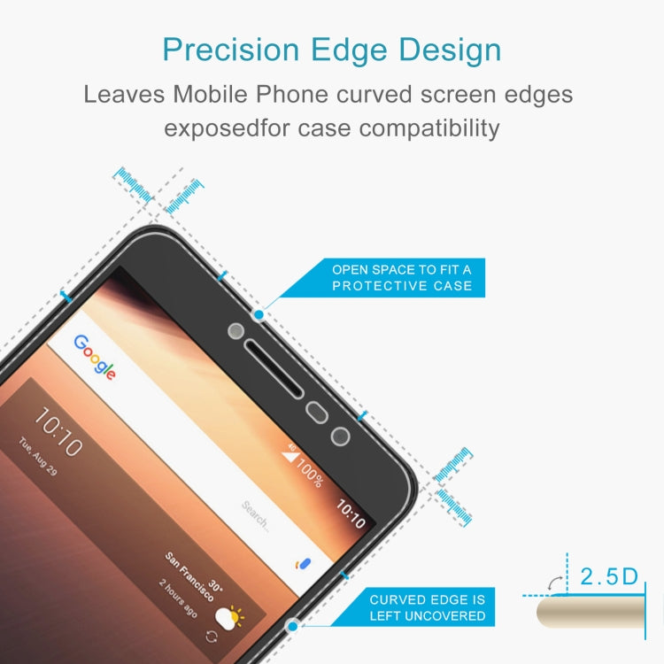 50 PCS 0.26mm 9H 2.5D Tempered Glass Film For Alcatel A3 XL