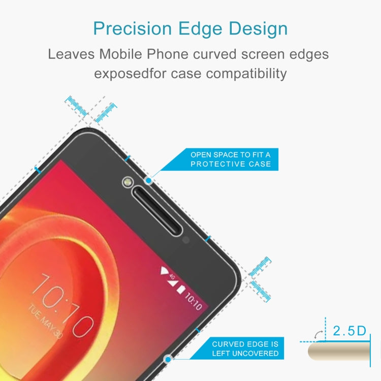 50 PCS 0.26mm 9H 2.5D Tempered Glass Film For Alcatel A5 LED