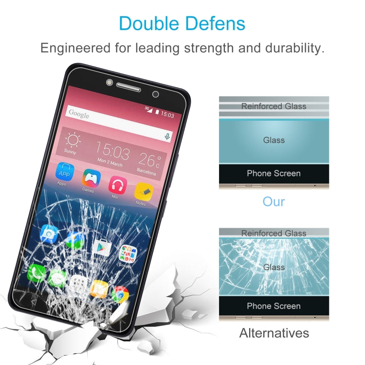 50 PCS 0.26mm 9H 2.5D Tempered Glass Film For Alcatel One Touch Pixi 4 6 3G / 8050