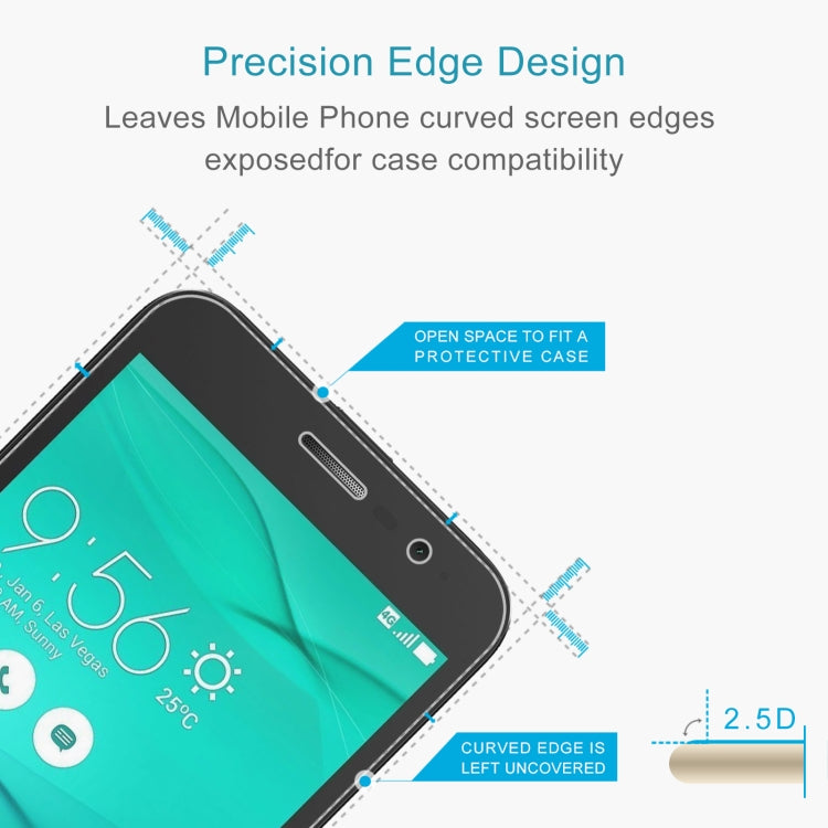 50 PCS 0.26mm 9H 2.5D Tempered Glass Film For Asus ZenFone Go / ZB500KG