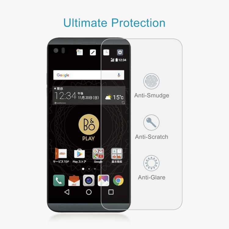 50 PCS 0.26mm 9H 2.5D Tempered Glass Film For LG V34