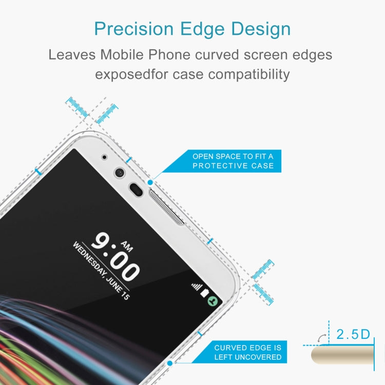 50 PCS 0.26mm 9H 2.5D Tempered Glass Film For LG X mach