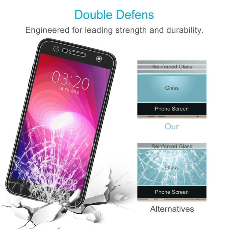 50 PCS 0.26mm 9H 2.5D Tempered Glass Film For LG X500