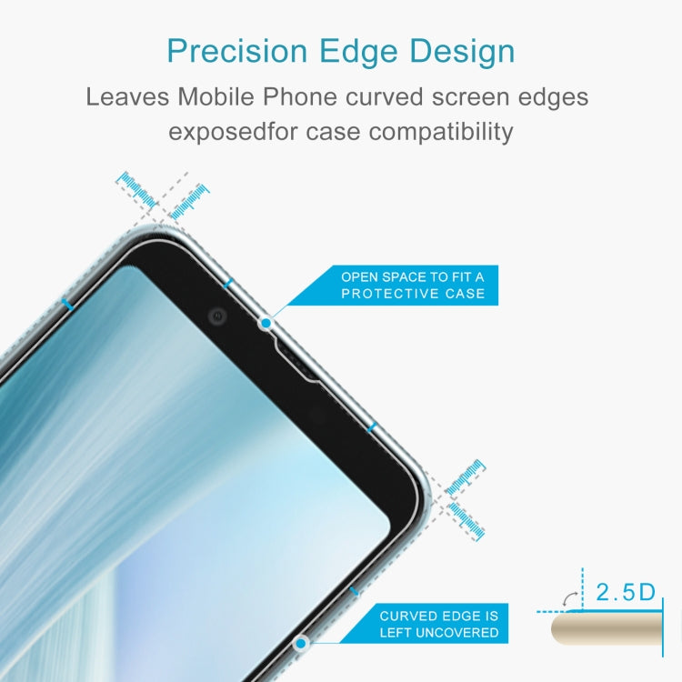 50 PCS 0.26mm 9H 2.5D Tempered Glass Film For Sharp Aquos Sense 3 Plus