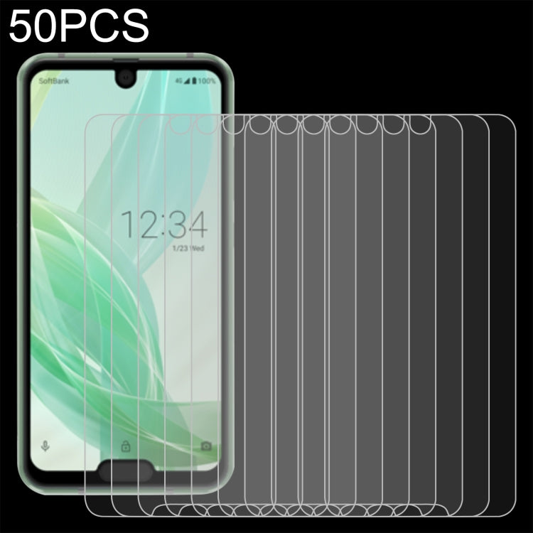 50 PCS 0.26mm 9H 2.5D Tempered Glass Film For Sharp Aquos R2