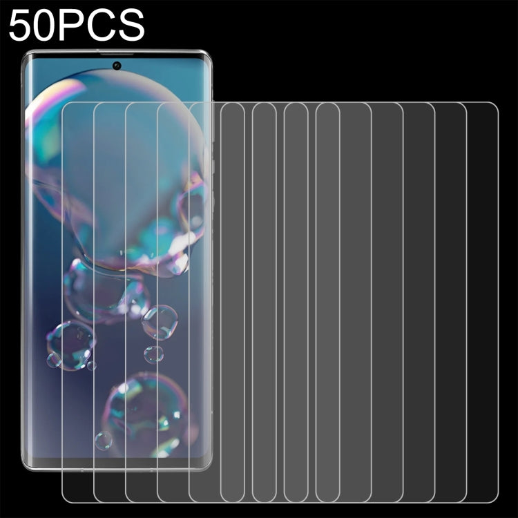 50 PCS 0.26mm 9H 2.5D Tempered Glass Film For Sharp Aquos R6
