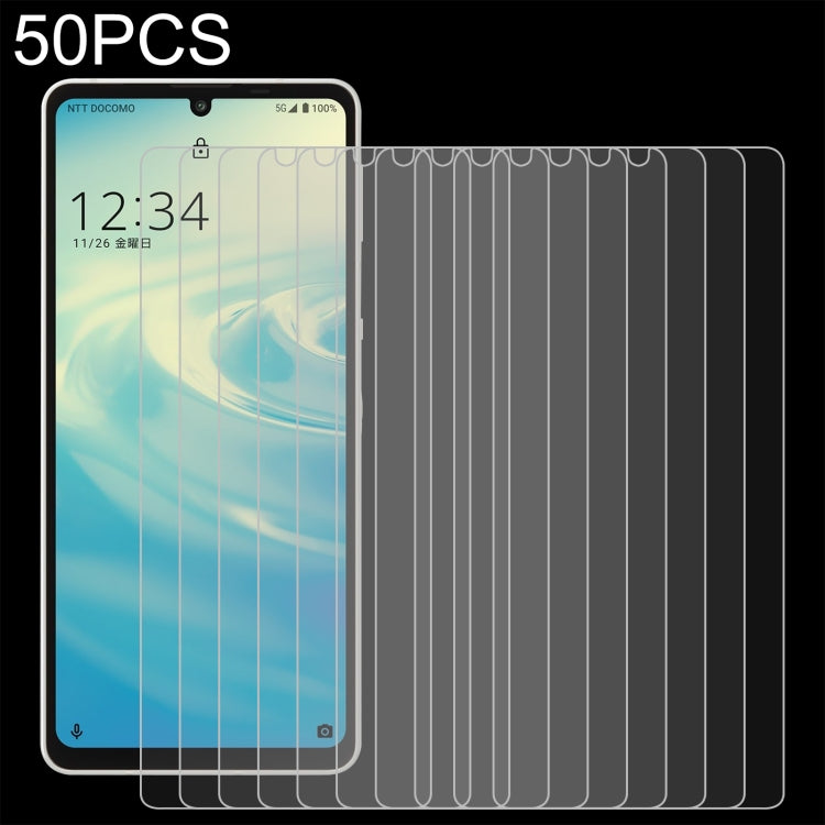 50 PCS 0.26mm 9H 2.5D Tempered Glass Film For Sharp Aquos Sense 6