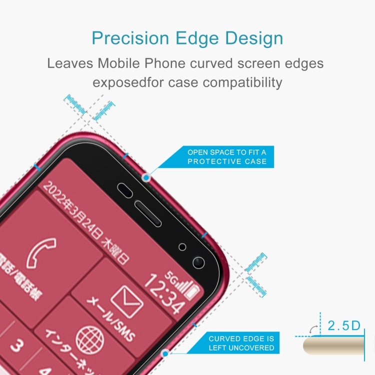 10 PCS 0.26mm 9H 2.5D Tempered Glass Film For Fujitsu F-52B