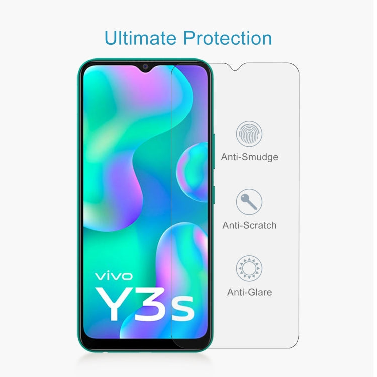 10 PCS 0.26mm 9H 2.5D Tempered Glass Film For vivo Y3s 2021