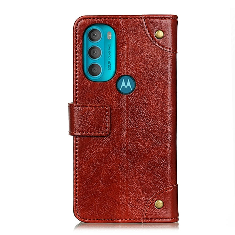For Motorola Moto G71 5G Copper Buckle Nappa Texture Horizontal Flip Leather Case